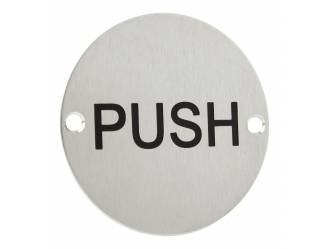 Engraved Push Sign