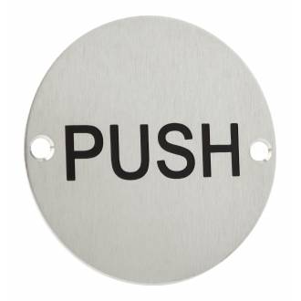 Engraved Push Sign