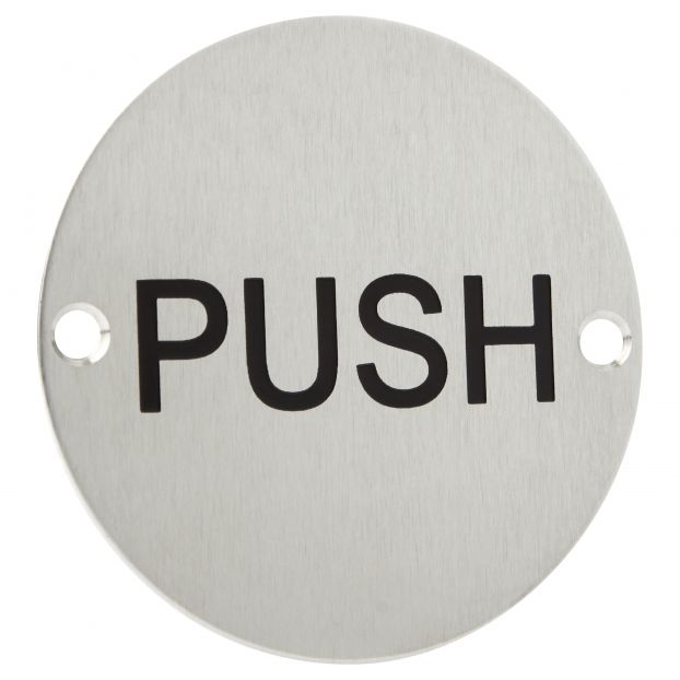 Engraved Push Sign